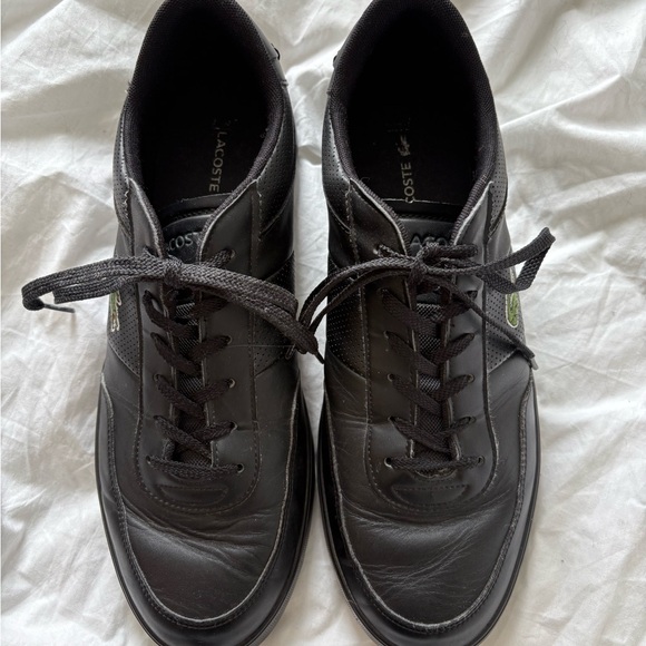 Lacoste Men's Black Leather Sneakers - Picture 2 of 7